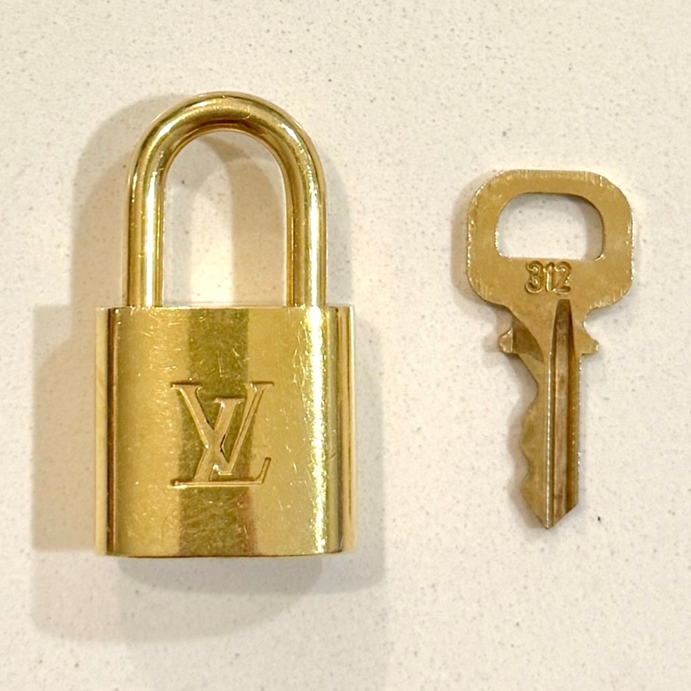 Louis Vuitton Gold-tone Padlock and Key Set #312